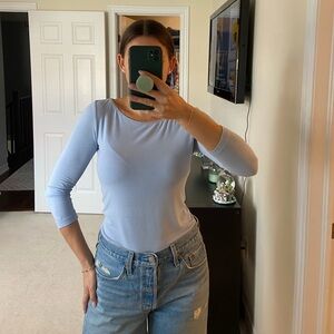 Hugo Boss Quarter Sleeve Small Light Blue